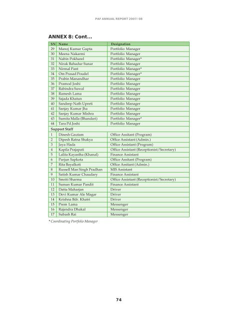 Annual Report 2007/2008 - Poverty Alleviation Fund, Nepal