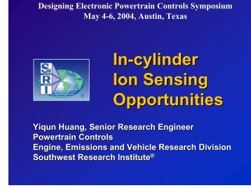 In-cylinder Ion Sensing Opportunities