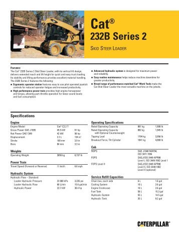 AEHQ5896-01, Cat 232B Series 2 Skid Steer Loader Spec ... - Holt Cat