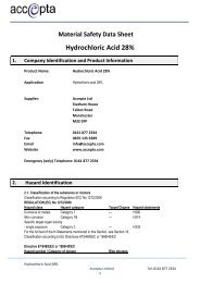 Accepta Hydrochloric Acid 28% MSDS - Hydrochlorice acid 28%