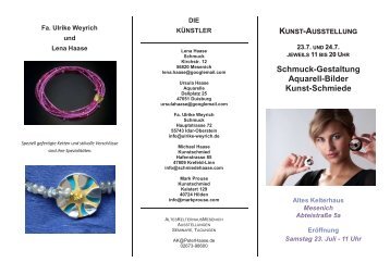 Schmuck-Gestaltung Aquarell-Bilder Kunst-Schmiede - Michael Haase