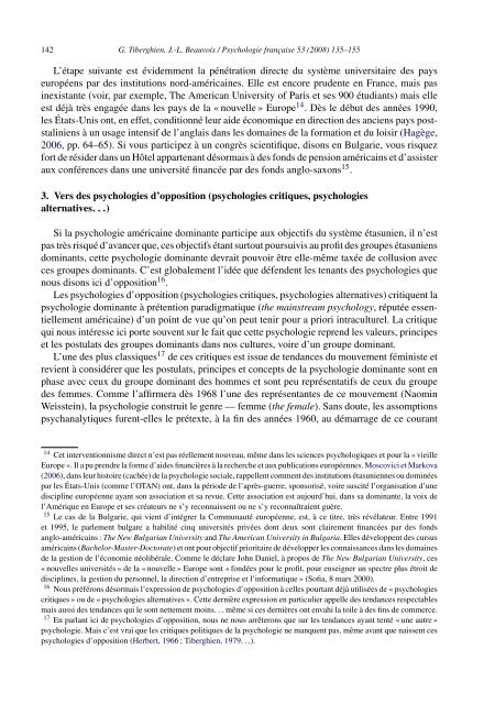 Domination et impérialisme en psychologie - Institut des Sciences ...