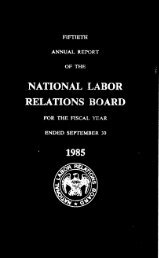 NATIONAL LABOR RELATIONS BOARD 1985