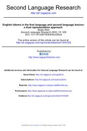 English idioms in the first language and second language lexicon: a ...