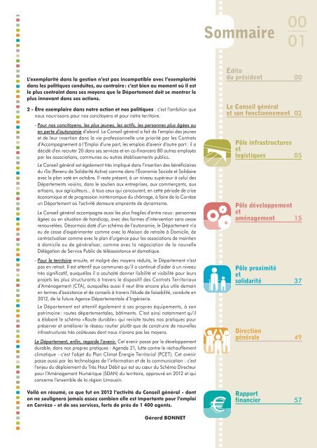 Rapport d'activitÃ©s du Conseil gÃ©nÃ©ral de la CorrÃ¨ze 2012