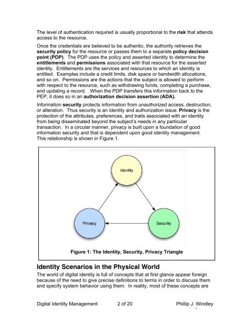 Understanding Digital Identity Management - Phil Windley's ...