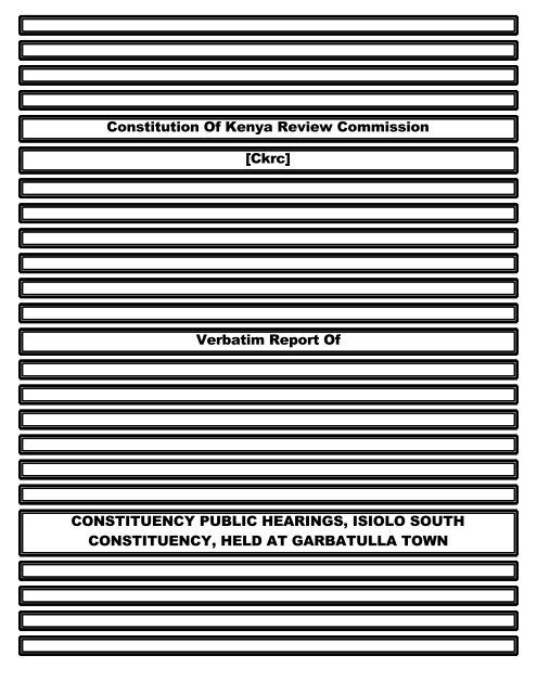 Constitution Of Kenya Review Commission [Ckrc ... - ConstitutionNet