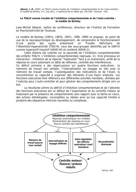 le modÃ¨le de Barkley - Institut de Formation en PsychomotricitÃ© de ...