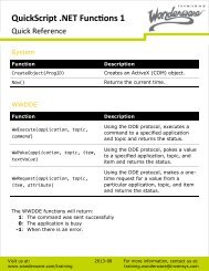 QuickScript .NET Functions 1 - Wonderware