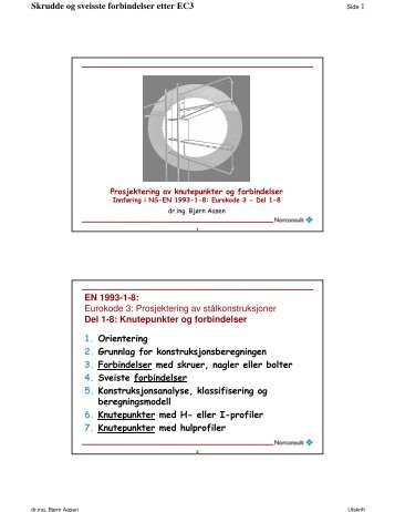 EN 1993-1-8: Eurokode 3: Prosjektering av stÃ¥lkonstruksjoner Del 1 ...
