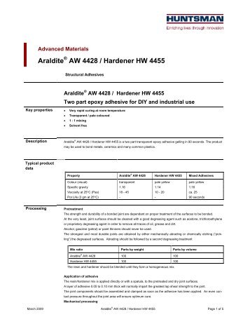 Araldite AW 4428 / Hardener HW 4455 - DanLube