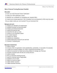 a Personal Training Business Checklist - American Council on ...