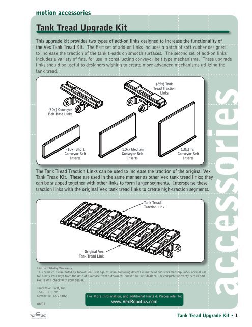 Tank Tread Upgrade Kit - VEX Robotics