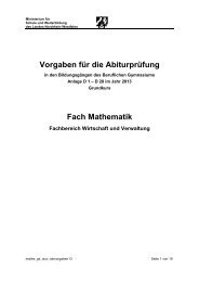 Vorgaben für die Abiturprüfung Fach Mathematik - Berufskolleg ...
