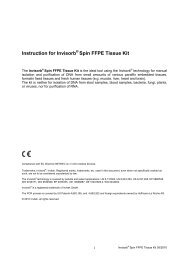 Instruction for Invisorb Spin FFPE Tissue Kit - Brunschwig-ch.com