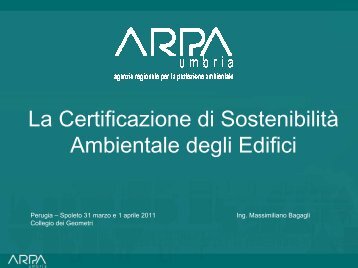 Certificazione di sostenibilità ambientale edifici - ARPA Umbria