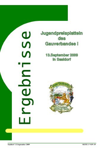 Jugendpreisplatteln des Gauverbandes I 13 ... - Gauverband 1