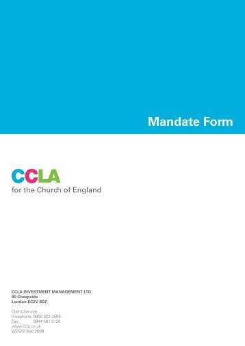 Mandate Form - CCLA
