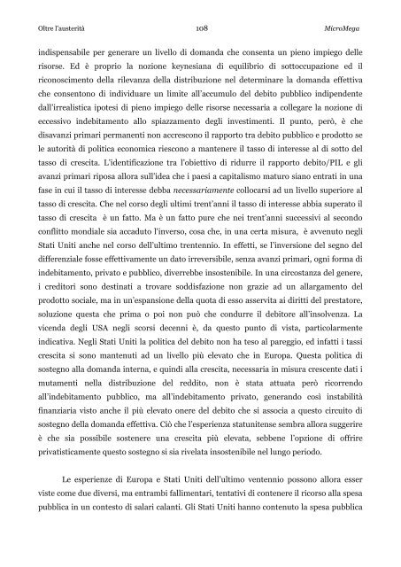 Oltre l'austeritÃ  - Cesaratto - cambiailmondo