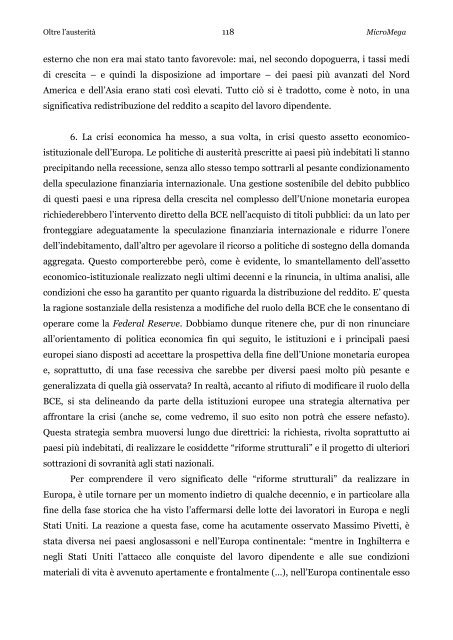 Oltre l'austeritÃ  - Cesaratto - cambiailmondo