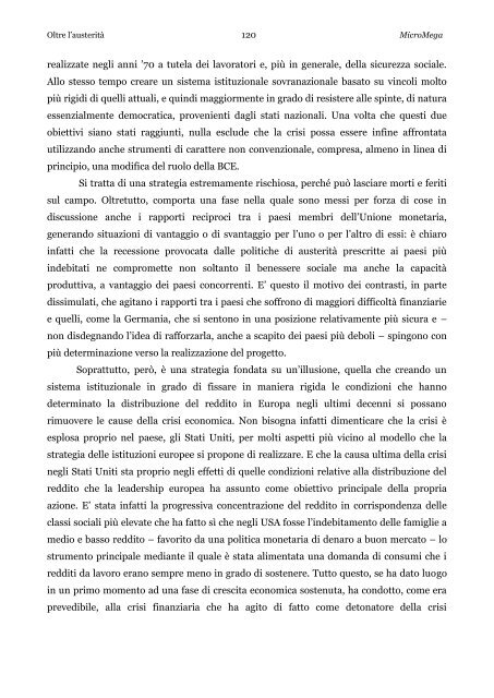 Oltre l'austeritÃ  - Cesaratto - cambiailmondo