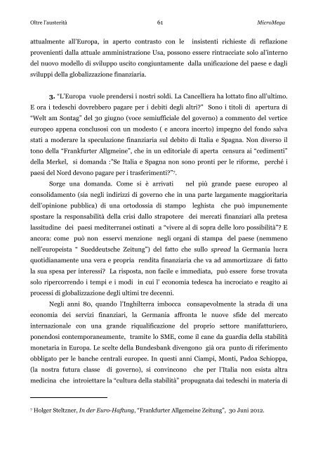 Oltre l'austeritÃ  - Cesaratto - cambiailmondo