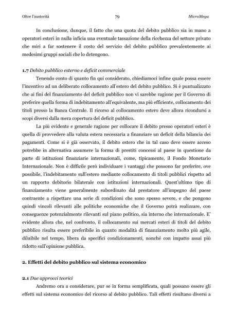 Oltre l'austeritÃ  - Cesaratto - cambiailmondo