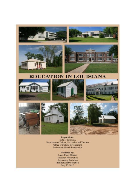 EDUCATION IN LOUISIANA - Louisiana Department of Culture ...