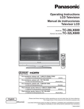 Operating Instructions LCD Television Manual de ... - Panasonic