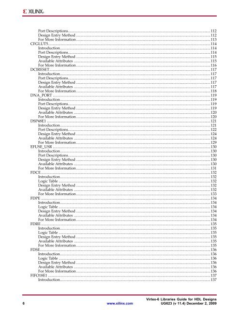 Xilinx Virtex-6 Libraries Guide for HDL Designs