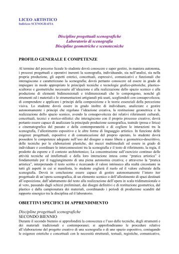 Discipline geometriche e scenotecniche, Discipline progettuali e ...