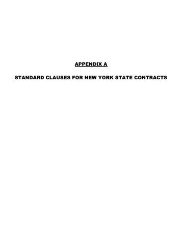 (SUNY) Appendix A, Standard Clauses for New York State Contracts
