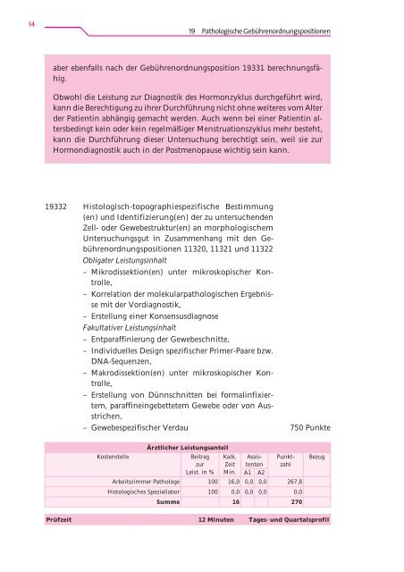 19 Pathologische Gebührenordnungspositionen