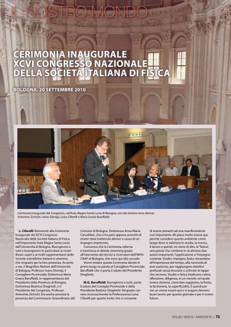 CERIMONIA INAUGURALE XCVI CONGRESSO NAzIONALE ...