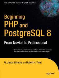 Beginning PHP and PostgreSQL 8: From Novice to Professional ...