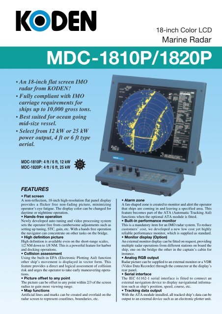 MDC-1810P/1820P
