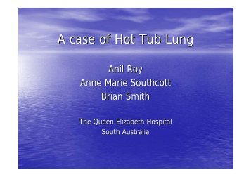 A case of Hot Tub Lung