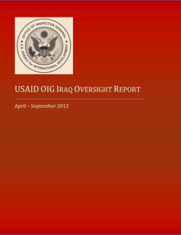 USAID OIG Iraq Oversight Report - US Agency For International ...