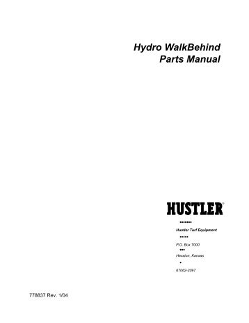 Hydro WalkBehind Parts Manual - Lankhaar Techniek