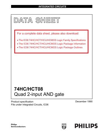 74HC/HCT08 Quad 2-input AND gate - Soemtron.org