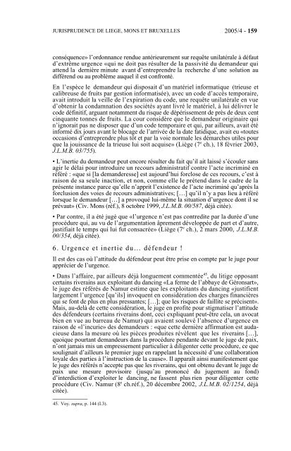 Inédits de droit judiciaire - Référés (5)1 - Procedurecivile.be