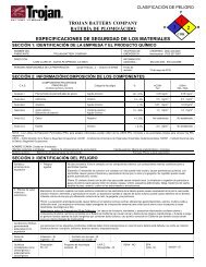 especificaciones de seguridad - Trojan Battery Company