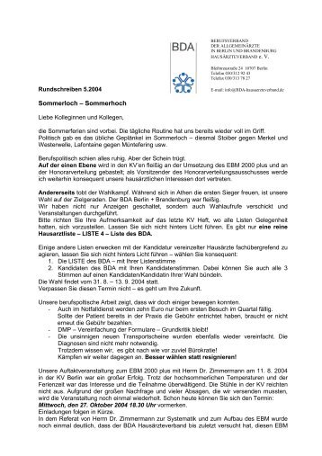 Praxisbörse - Hausärzteverband Berlin und Brandenburg ev(Bda)