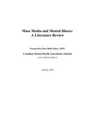 Mass Media and Mental Illness: A Literature Review - Canadian ...