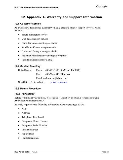 M2110 Hardware Reference Manual - MEMSIC