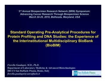 Standard Operating Preanalytical Procedures for Protein Profiling ...