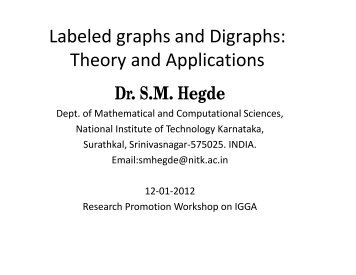 Labeled graphs and Digraphs - School of Technology and ...
