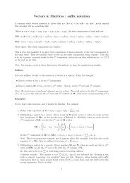 Vectors & Matrices : suffix notation - Tartarus