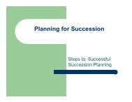 Planning for Succession