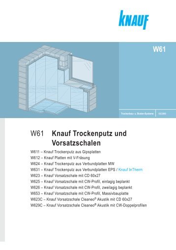 W61 W61 Knauf Trockenputz und Vorsatzschalen - bei Knauf